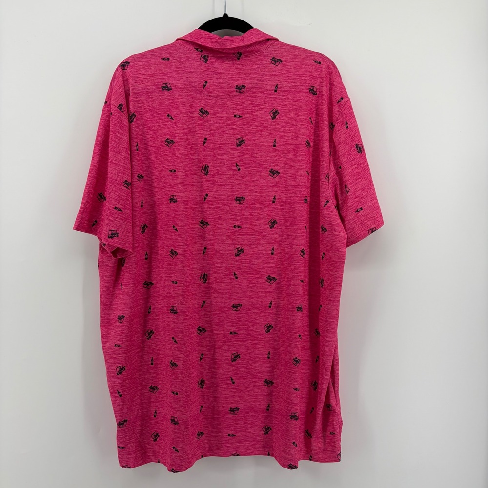 Chaps Golf Mens XL Pink Heather Golf Polo Shirt All Over Print‎ Cart Bottles - Picture 3 of 7